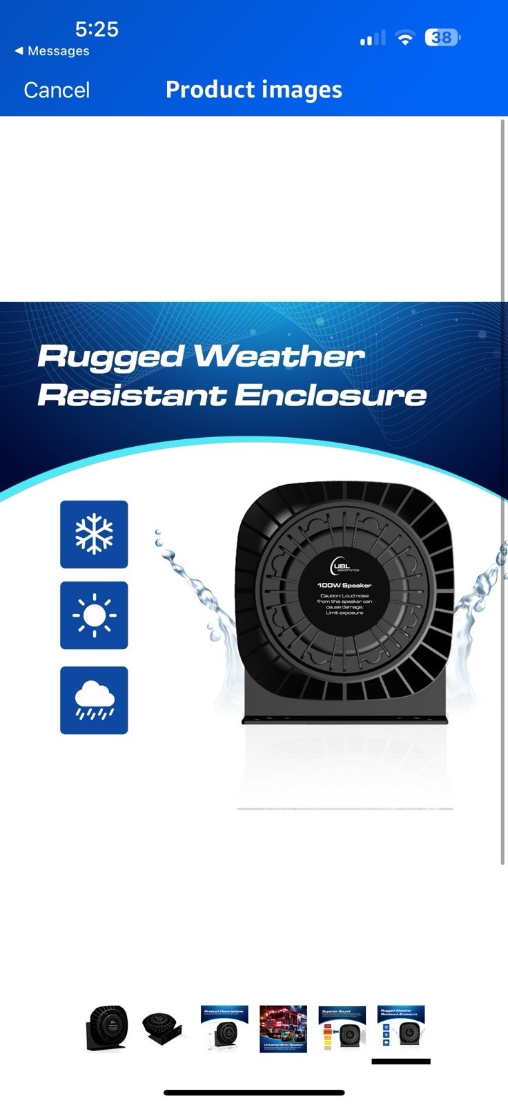 100W Siren Speaker for Emergency Vehicles – 124 dB High Output Siren Speaker