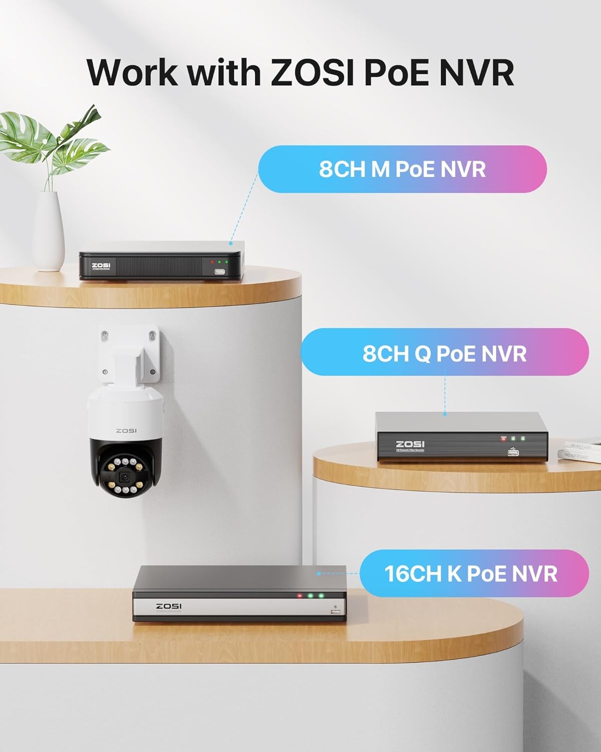 ZOSI 5MP/4K POE Security IP Camera Audio Auto Track Color Night Vision AI Detect