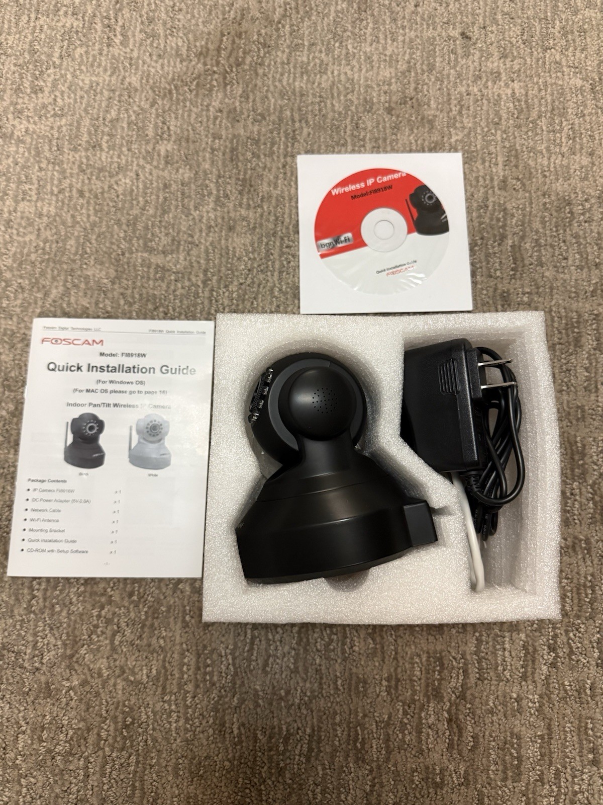Wireless Indoor Dome Shaped Pan/Tilt IP Security Camera Black / Model FI8918W