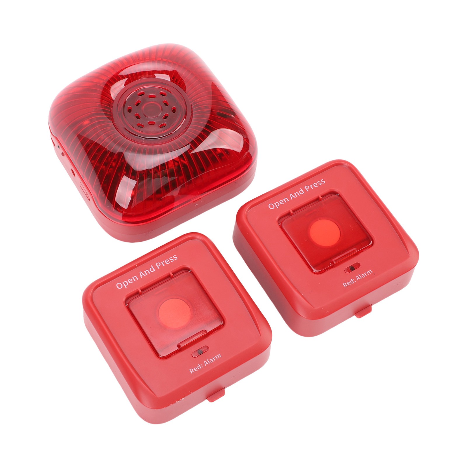 4 Pack Wireless RF 433MHz Fire Alarm Bell Sound Light Alert US Plug V1