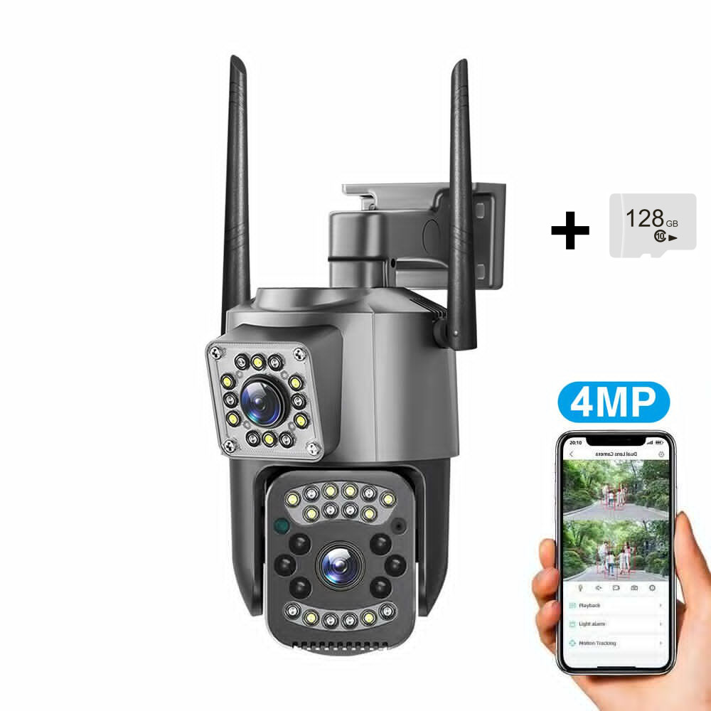 1~4PCS 4MP Dual Lens WiFi IP Camera Wireless Outdoor CCTV PTZ Security Camera US