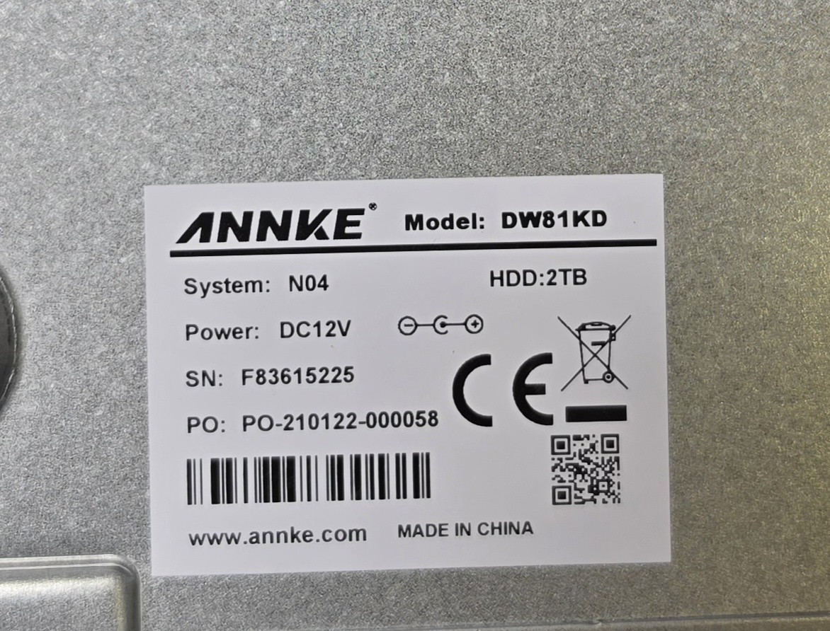 Annke Dw81kd Network Video Recorder with 8 Cameras