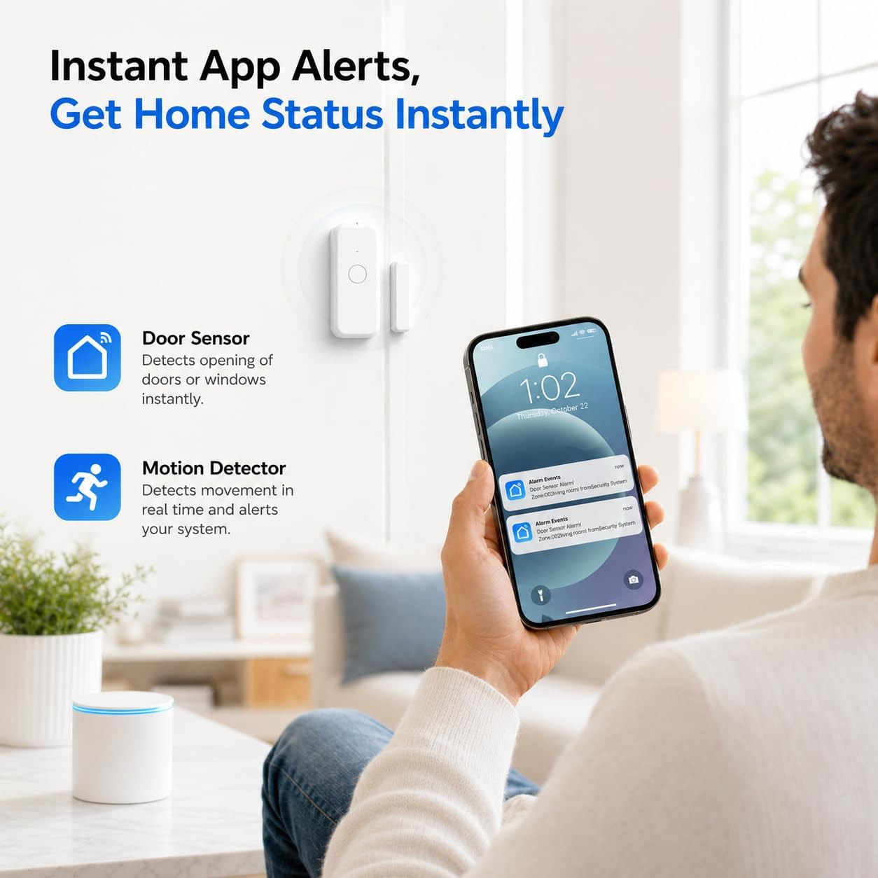 Wireless Home Security System for House & Apartment, 8-Piece DIY Alarm Kit with