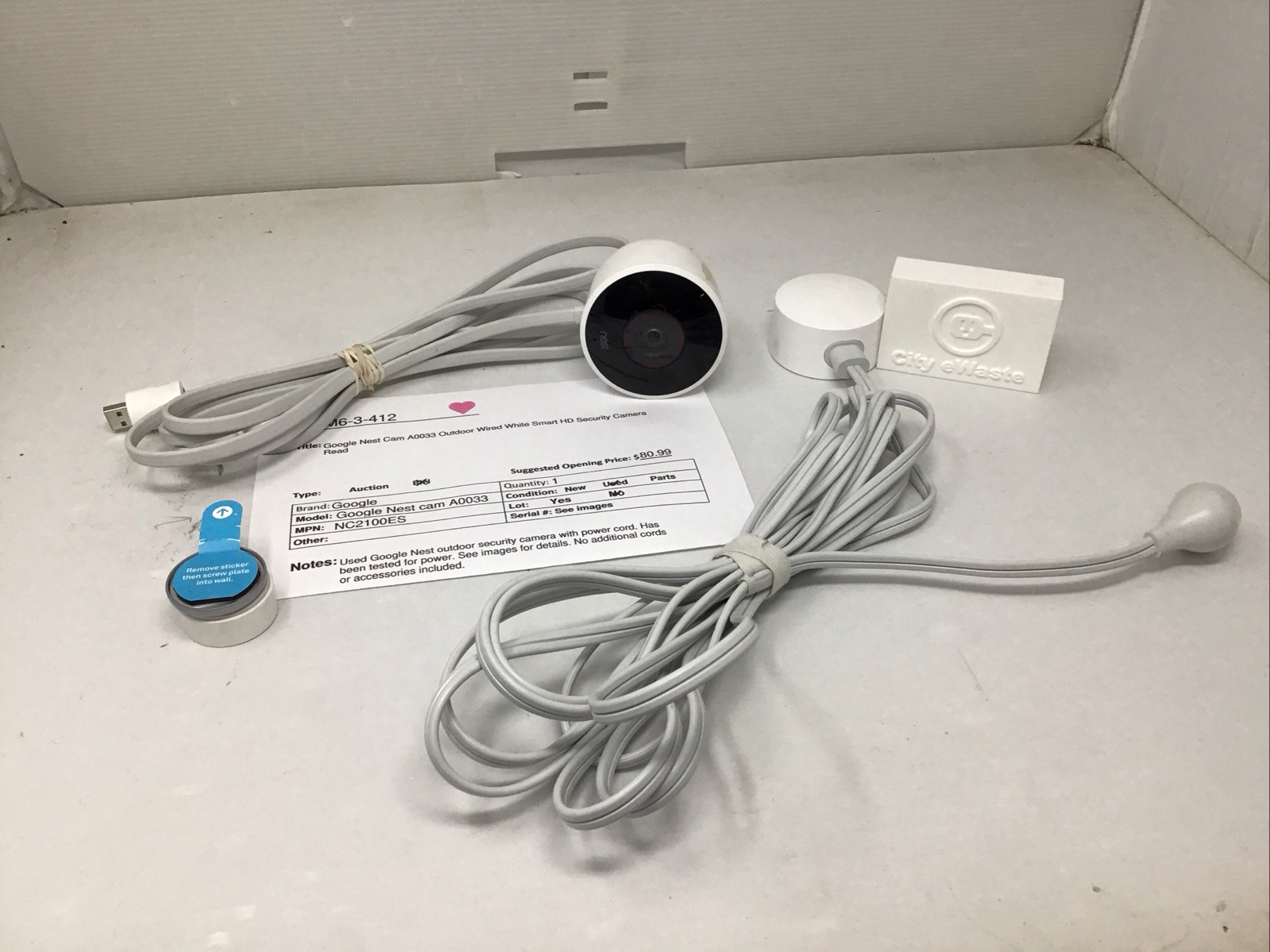 Google Nest Cam A0033 Outdoor Wired White Smart HD Security Camera Read