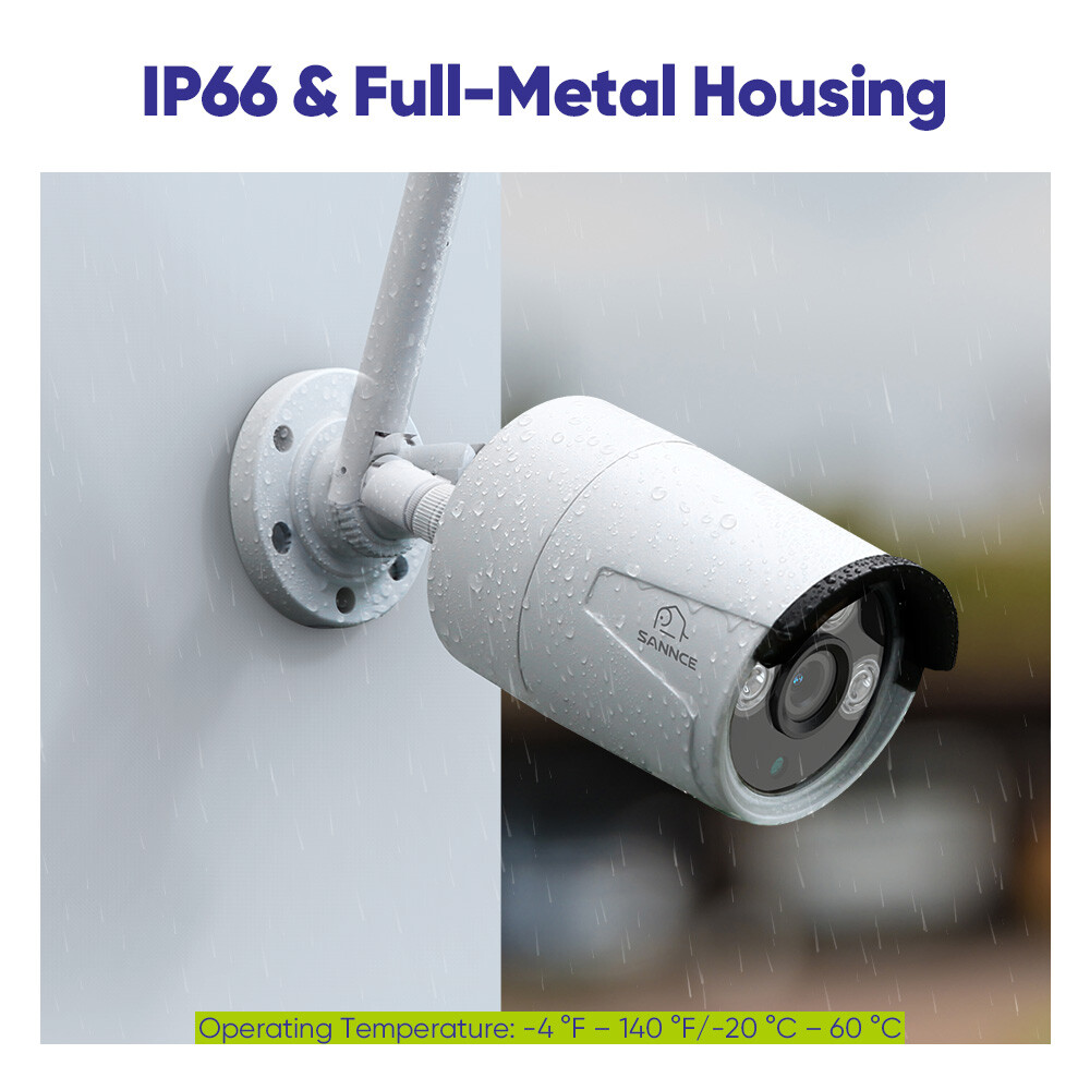 SANNCE 2x Wireless 3MP Outdoor Security IP Camera Two Way Audio for N48WHE NVR