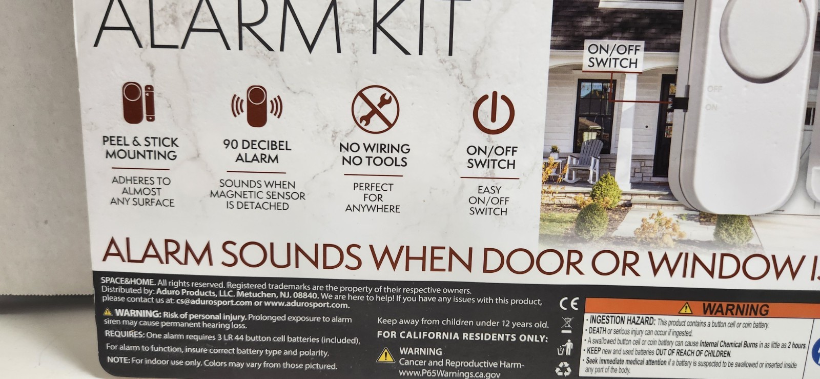 Space & Home Door & Window Security Kit New 5 Pack 90 Decibel Wireless