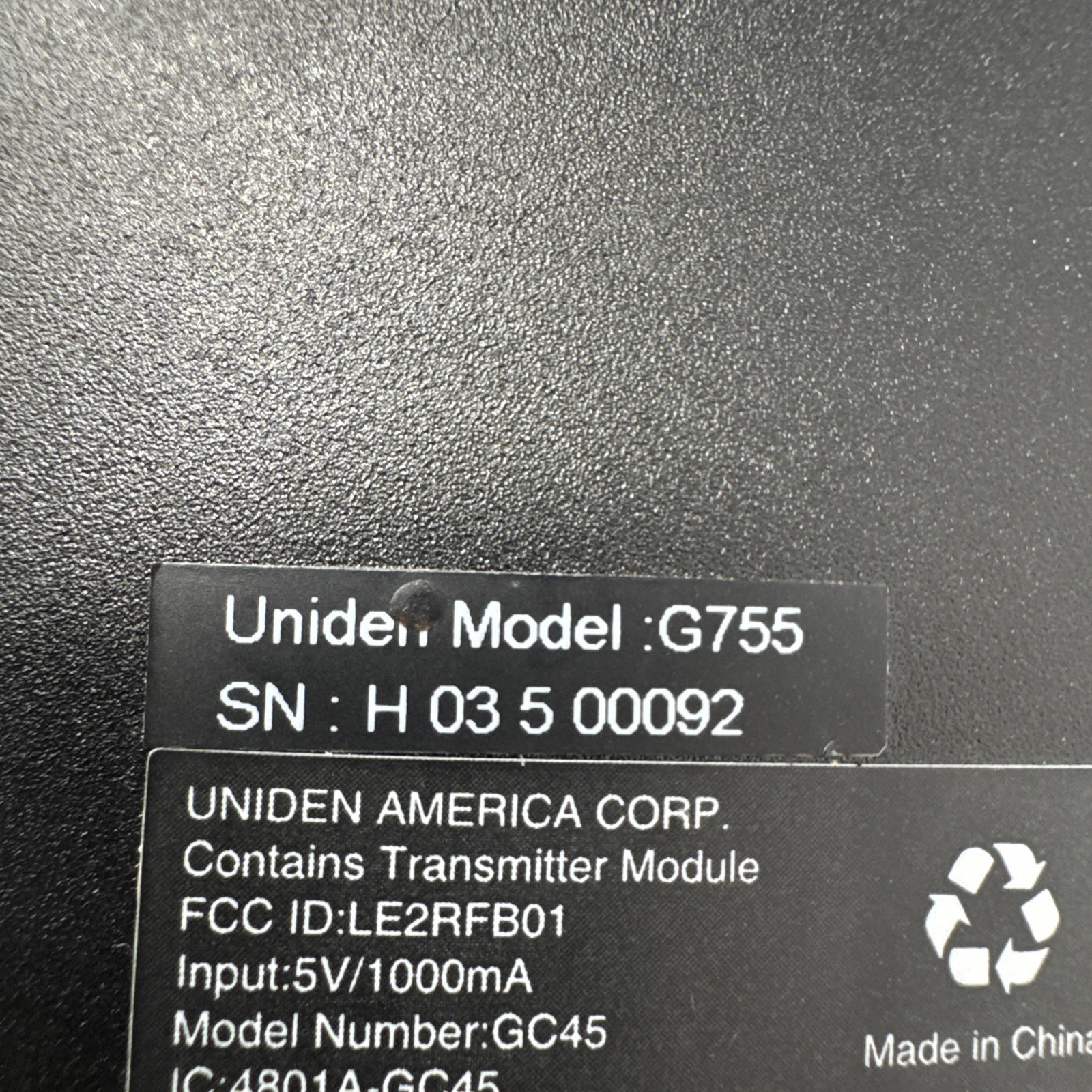 Uniden G755 Guardian Wireless Indoor/Outdoor Weather-proof Camera As Is For Part