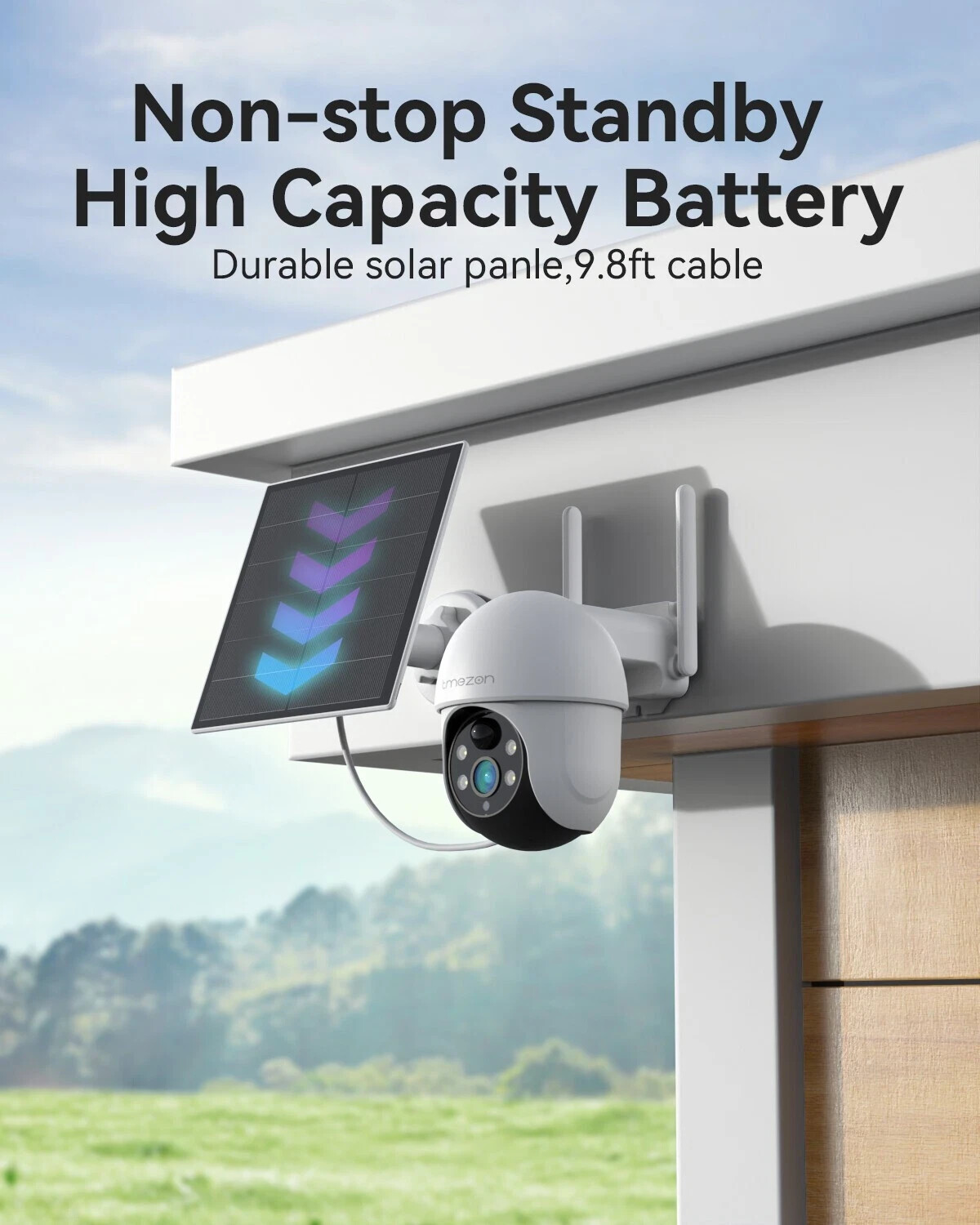 Security Solar Camera Audio System 8CH NVR Outdoor 1080P with Motion Detection
