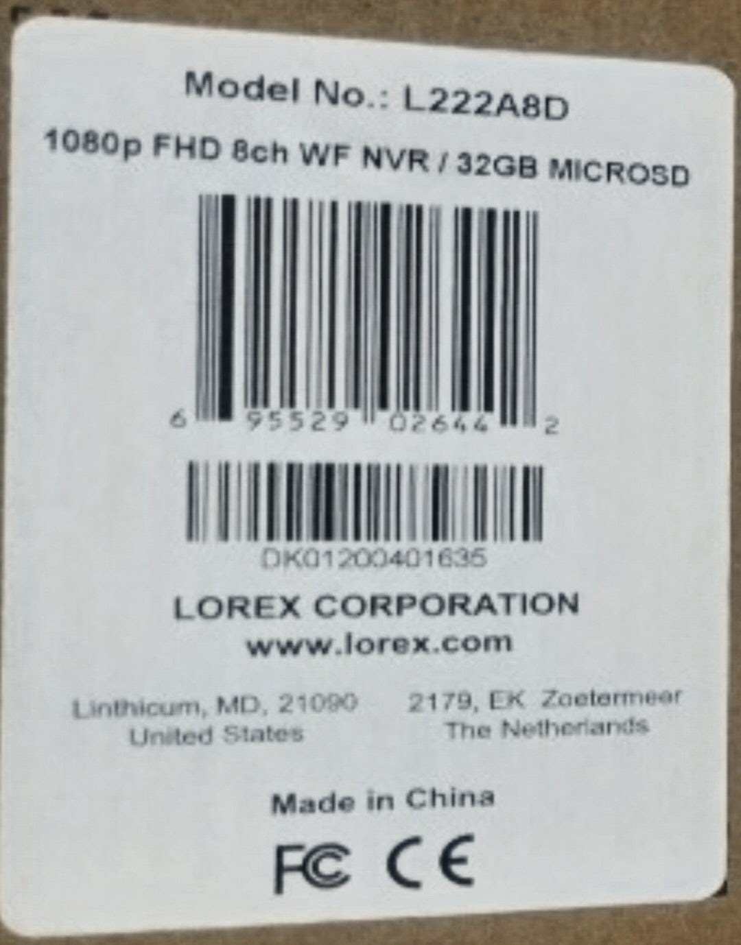NEW IN BOX! LOREX L222A8D 8CH WF DVR 32GB SD WHITE DIGITAL VIDEO RECORDER