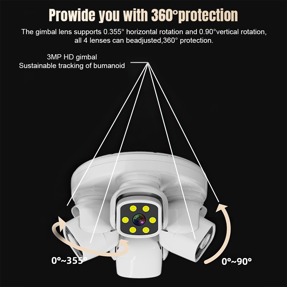 8MP WIFI Security Cameras 1080P Night Vision Video Supermarket Warehouse Factory