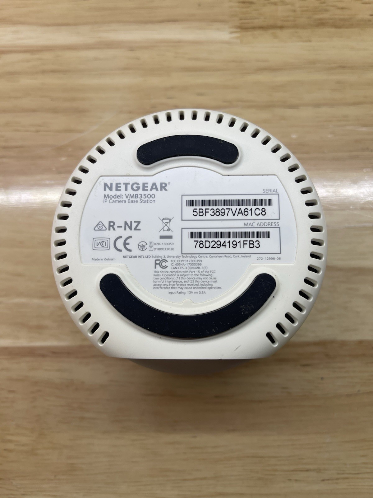 Arlo Netgear IP Camera Base Station Model VMB3500 with Power Cord Tested