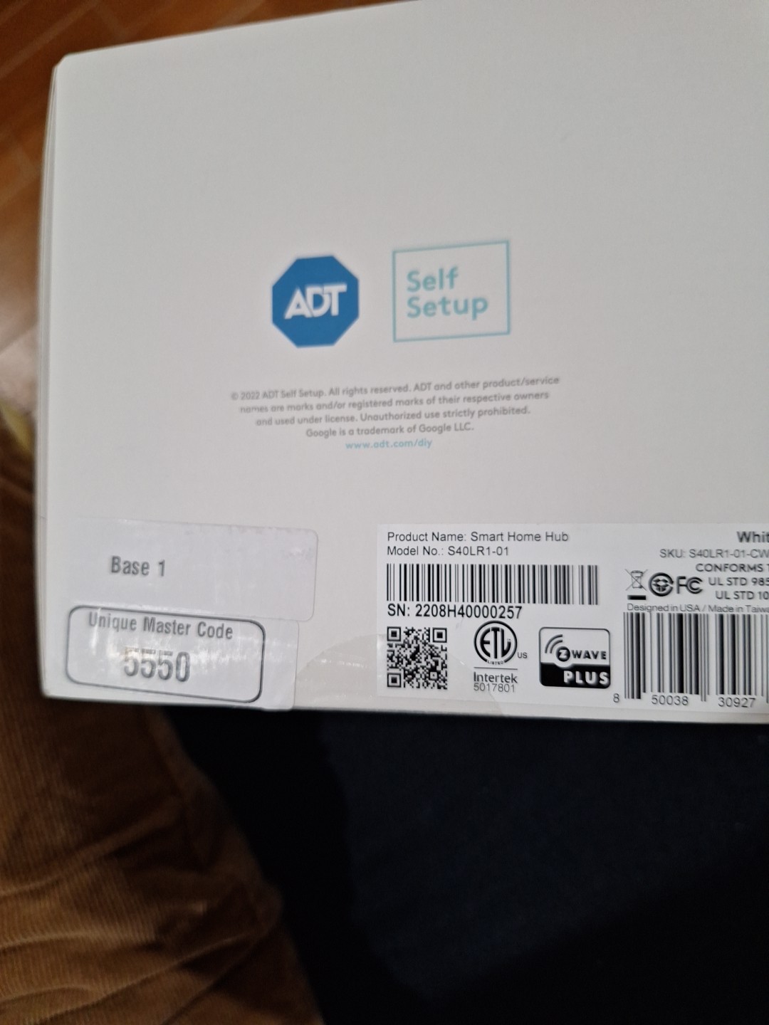 ADT Self Setup Smart Home Hub – White (S40LR1-01) New In Box