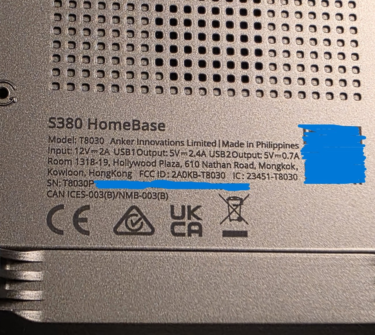Eufy Security S380 HomeBase T8030 (Power supply + LAN + Samsung 250 GB SSD 2.5)