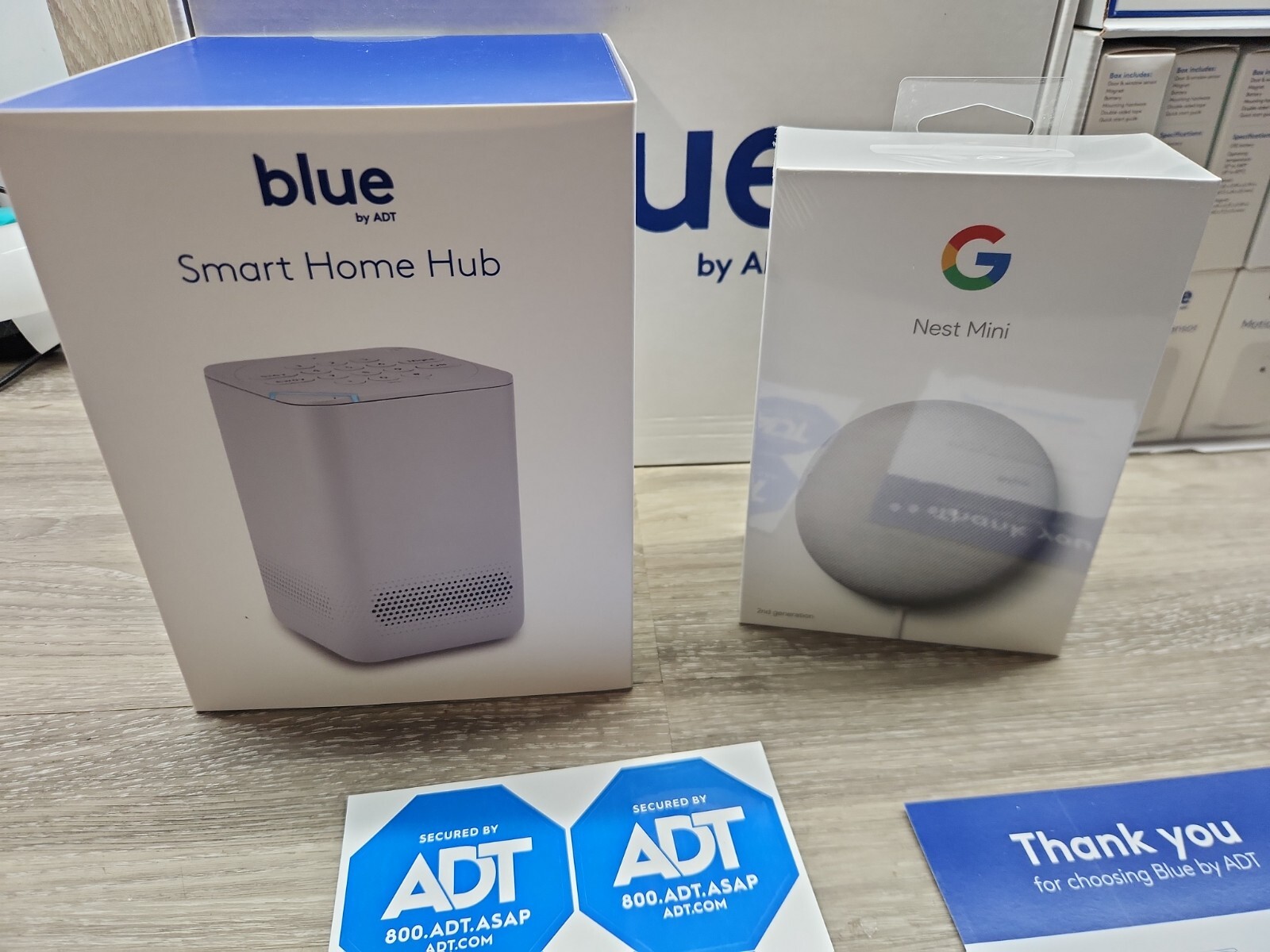 12 Pcs. Blue By ADT Smart Home Full Security System With Outdoor Camera-OPEN BOX