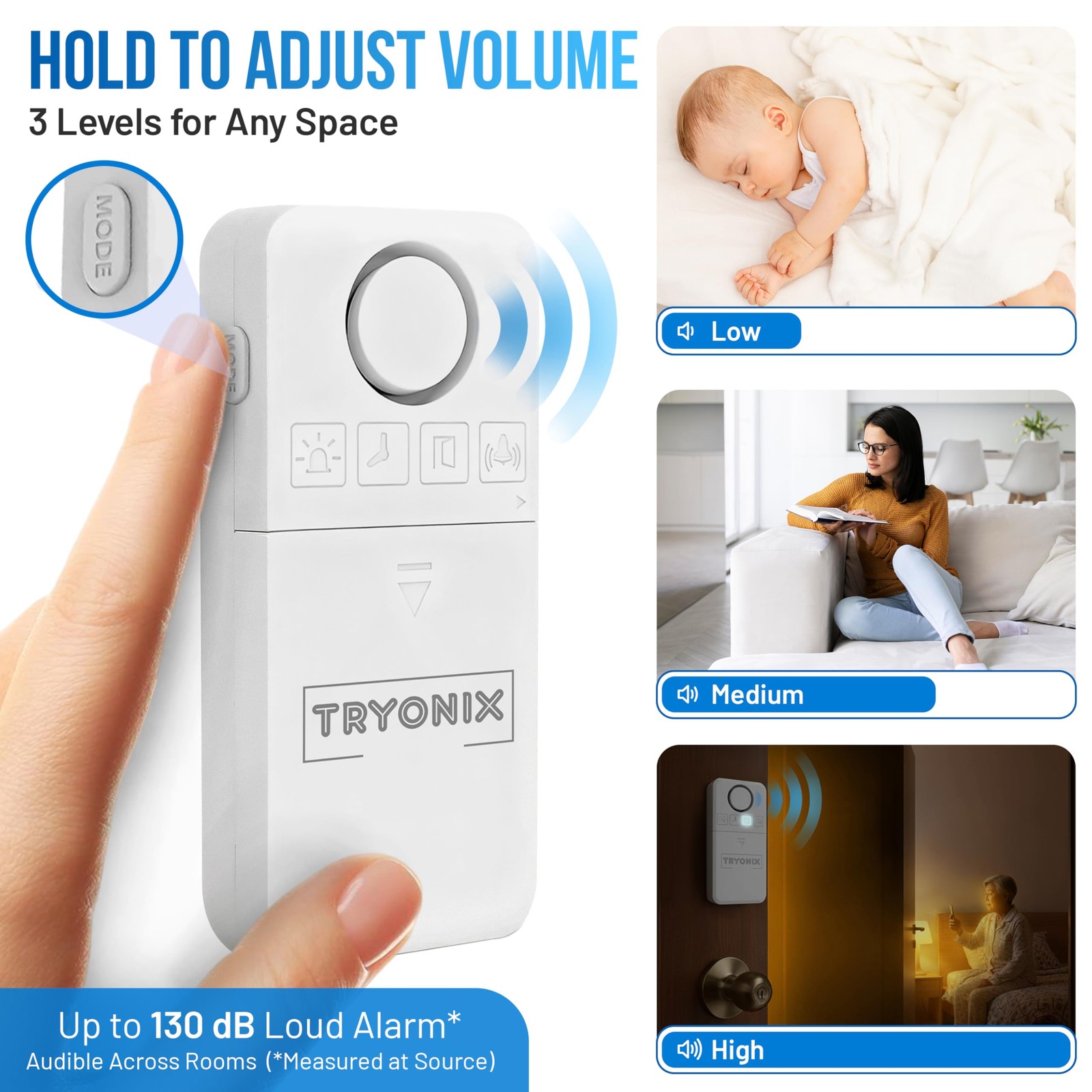 Door Alarms When Opened – 130 dB Loud Door & Window Alarm, 1.2” Wide Gap , In…