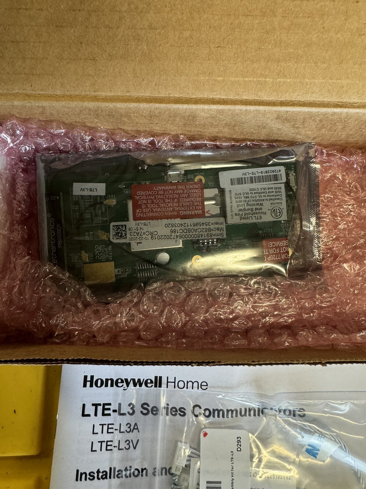 Honeywell Home LTE-L3V Lynx L3000 LTE Communicator Verizon Home Security / NEW