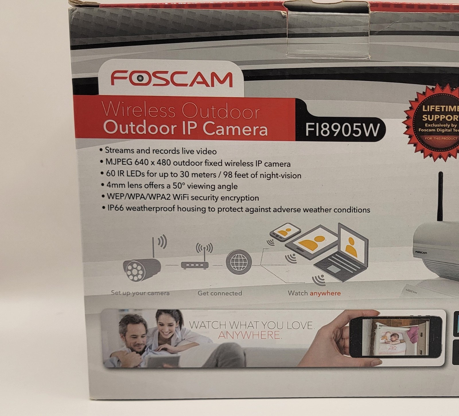 Foscam FI8905W Wireless Wi-Fi Outdoor IP Camera Night Vision Motion 640×480