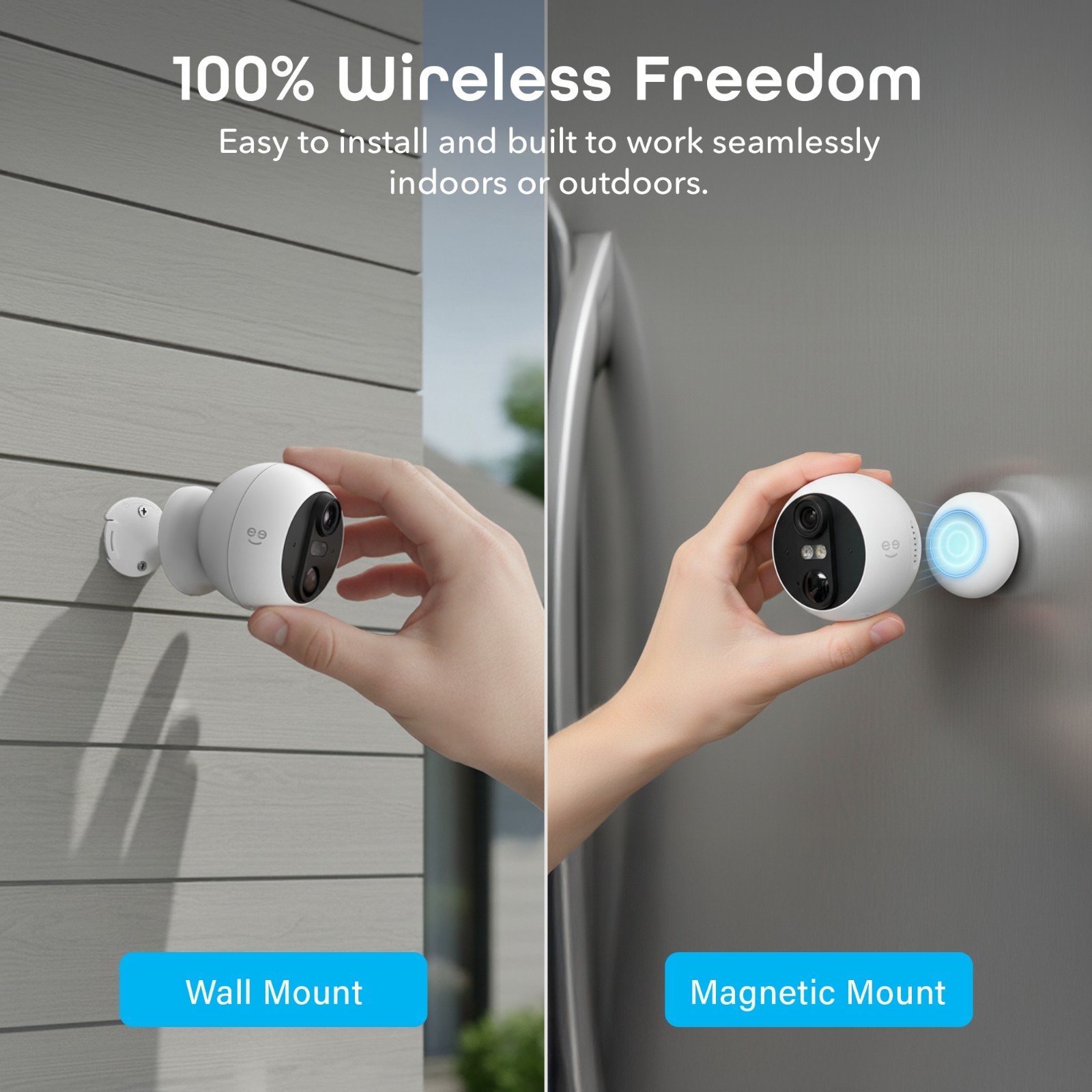 Geeni Perch 3MP Magnetic Battery Camera – 2K HD Outdoor Security IP 66
