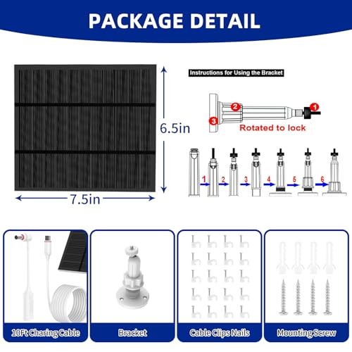 Solar Panels for Camera outdoor wireless (New Generation) 5W 5V 2piece White