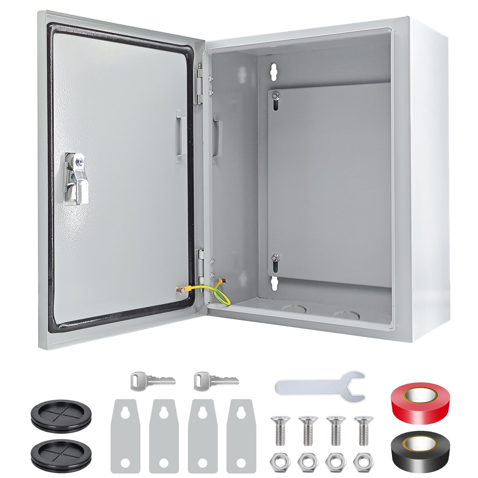 Electrical Box 12 x 10 x 6” Steel Junction 12x10x6in, silver
