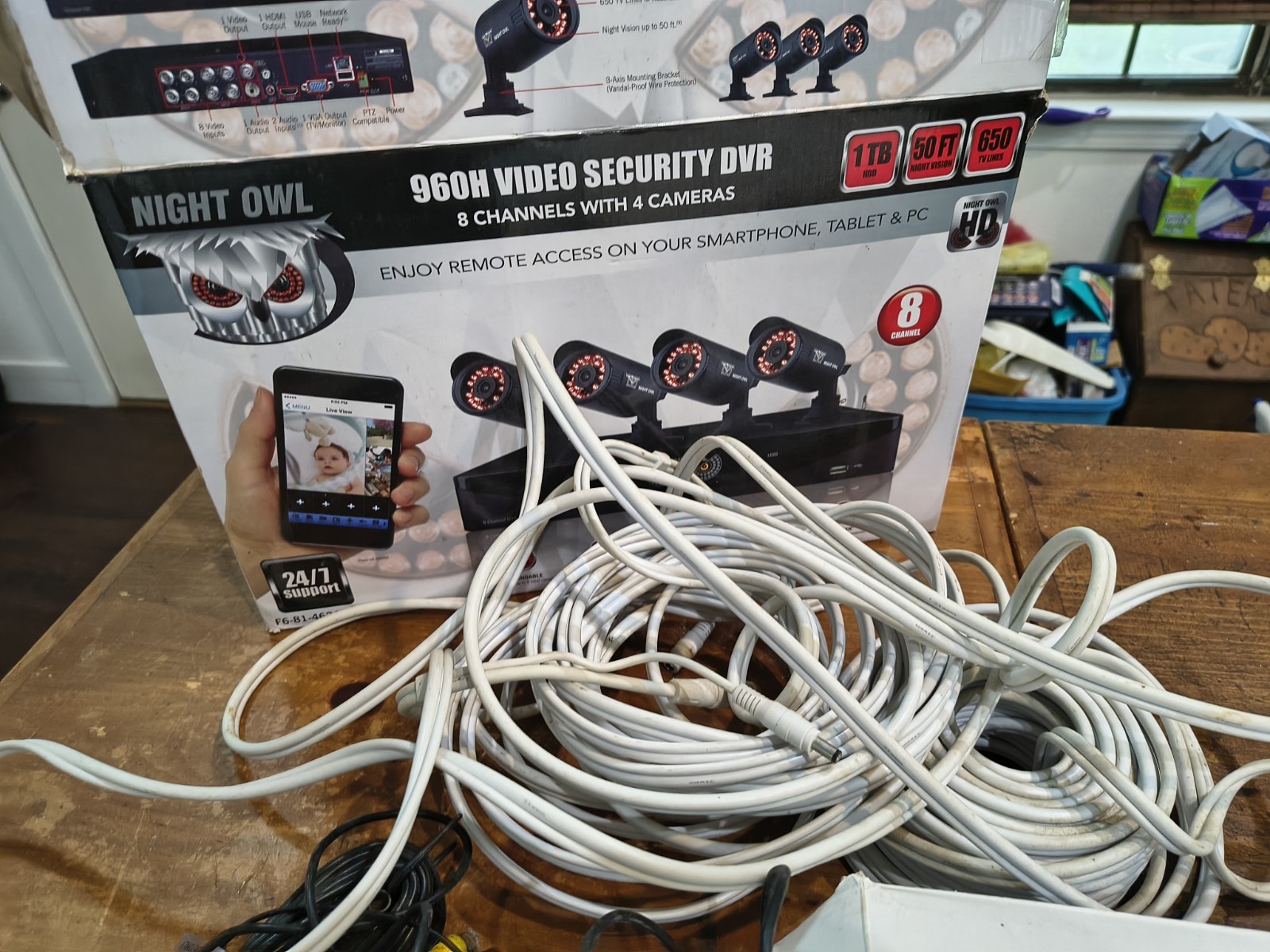 Night Owl 960H Video Security 1tb DVR System 4 Channel 2 Cameras Night Vision