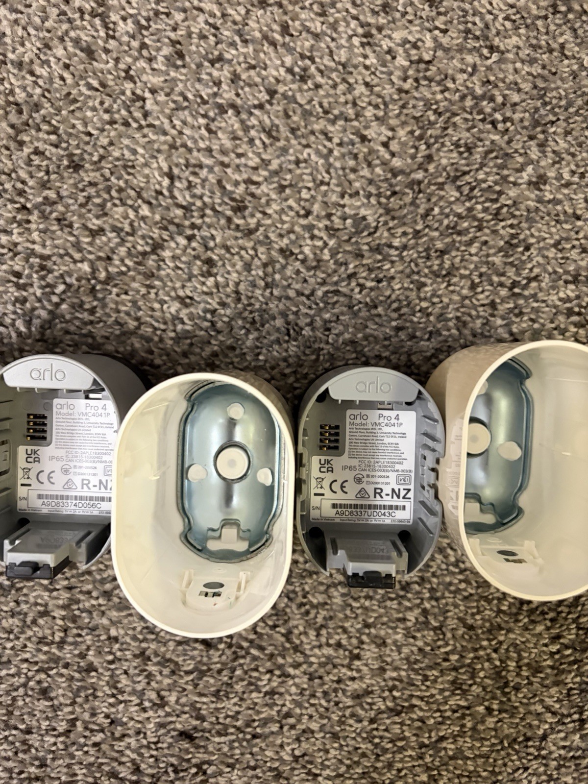 Arlo Pro 4 Camera Wireless Security VMC4041P w 2 Battery PARTS Untested Lot Of 3