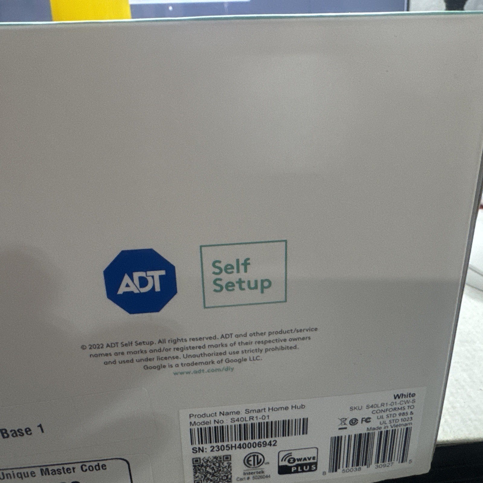 New & Sealed ADT Self Setup Smart Home Hub White (S40LR1-01) W/ Activation Code