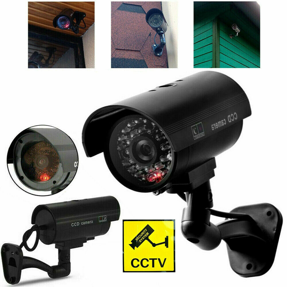 1pcs/2pcs Dummy Security Camera Fake LED Blink Light Outdoor Surveillance CCTV