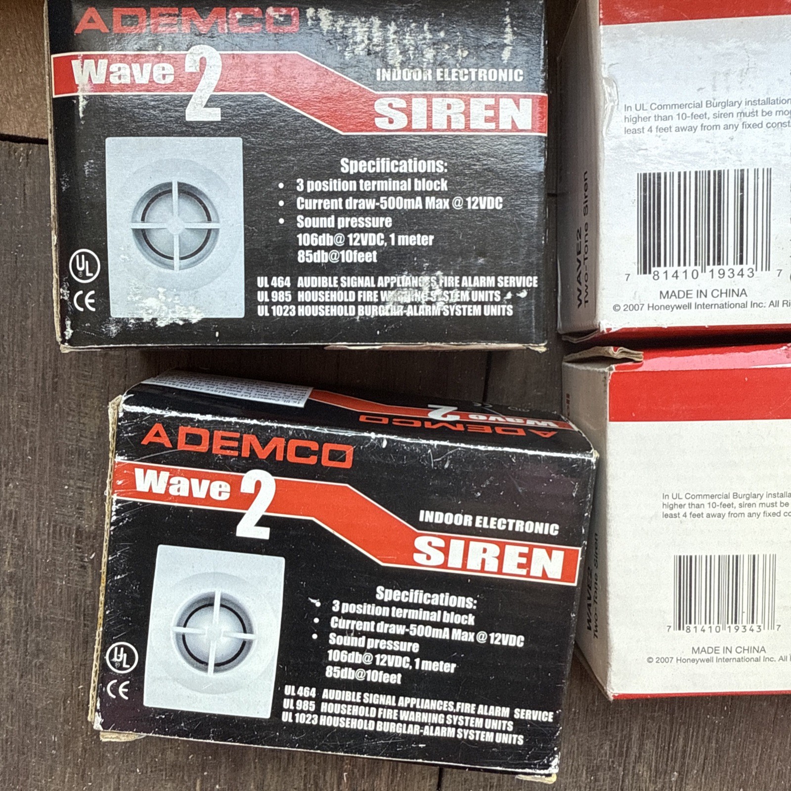 Lot of 4 Honeywell & Ademco WAVE-2 Two Tone Siren 106 db loud security burglary