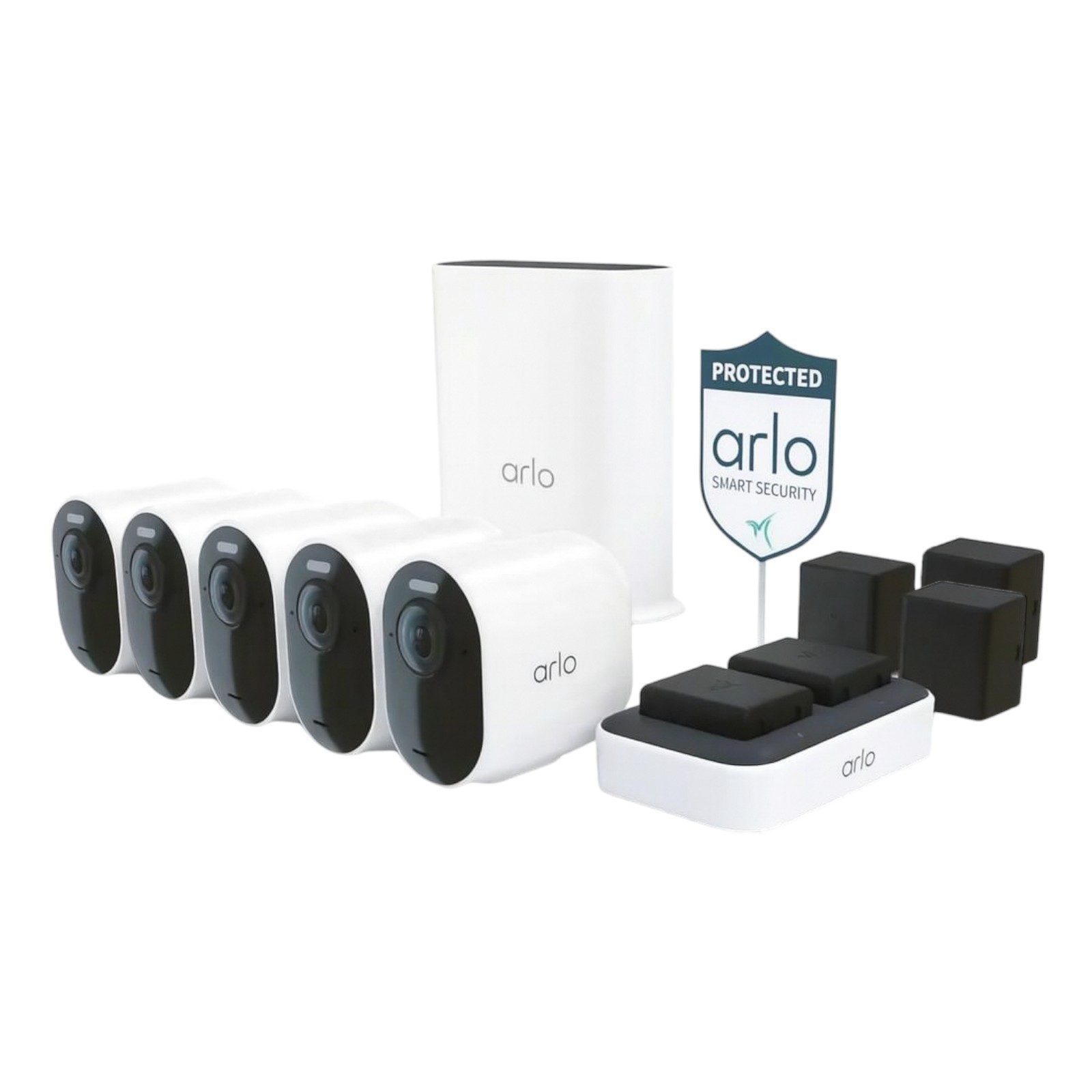 Arlo Ultra 3 4K Dual Band WiFi HDR Smart Security 5 Camera System with Smart Hub