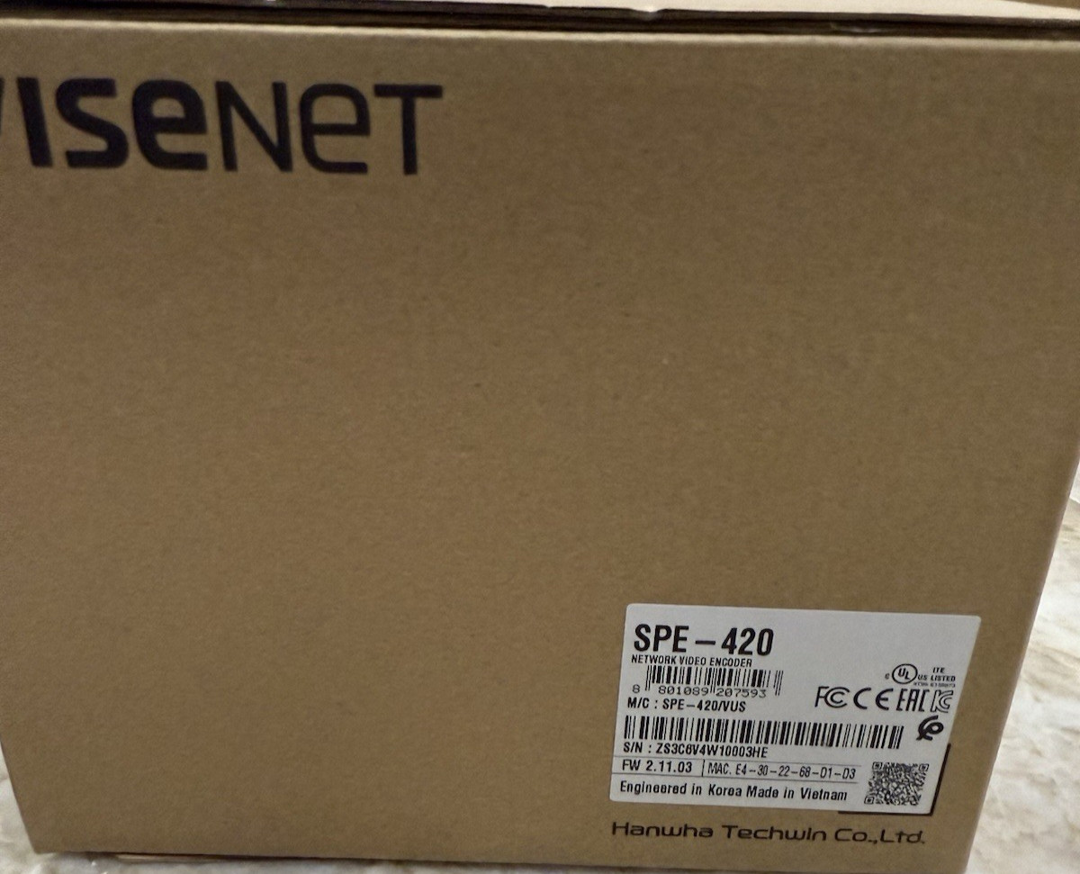 Hanwha Techwin SPE-420 WiseNet 4Channel 5MP Network Security Video Encoder B-4