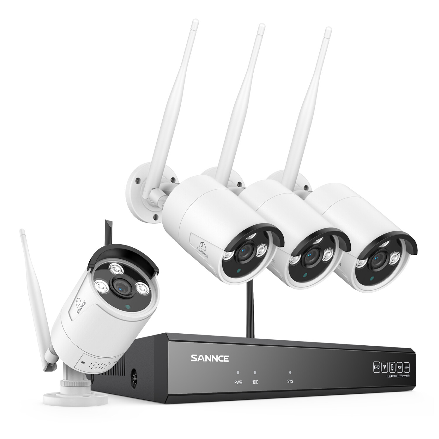 SANNCE 8MP 16CH NVR Wireless 3MP Outdoor Security Camera System Two Way Audio AI