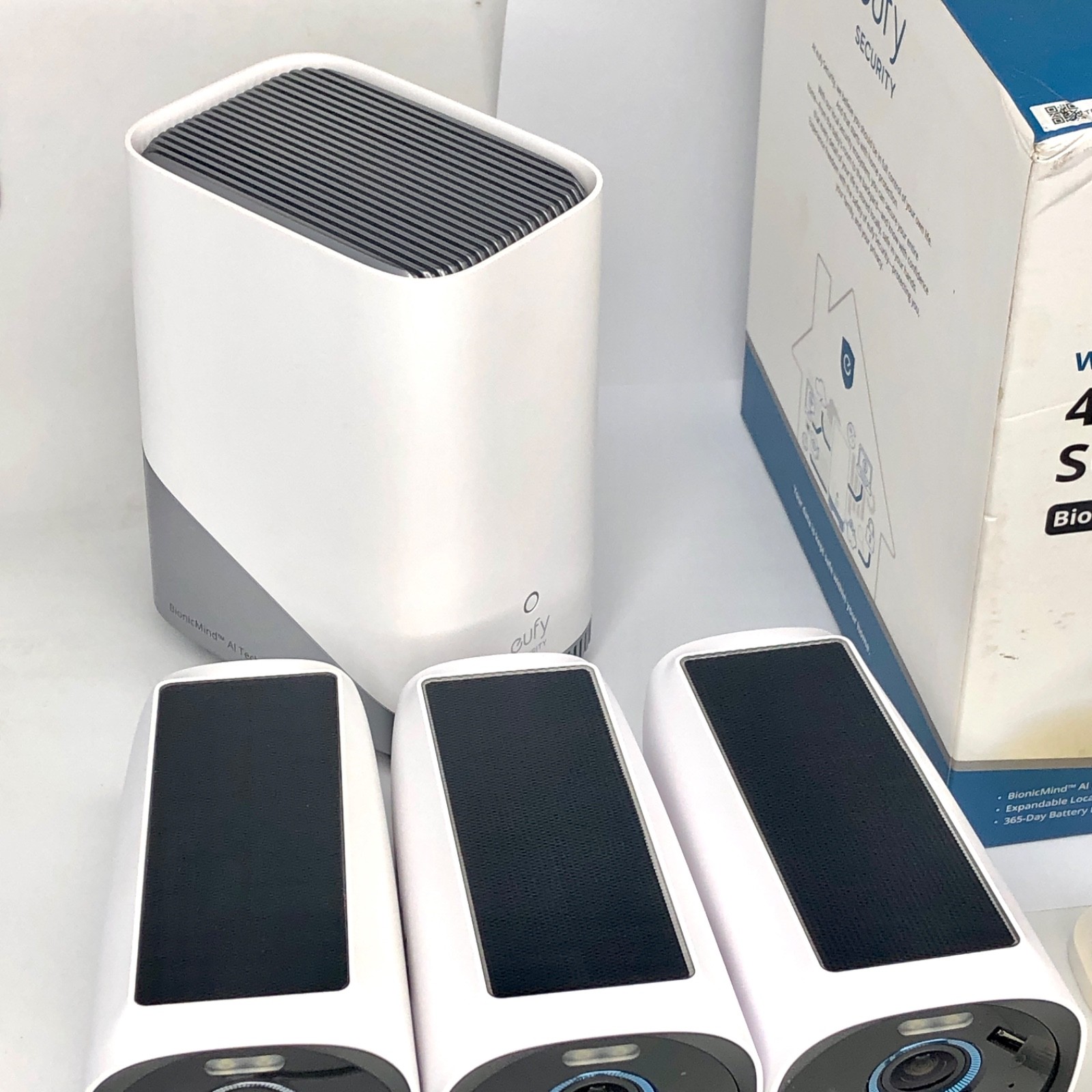 EufyCam 3, 3-Outdoor Wireless 4K Solar Powered Security Cameras w/ HomeBase 3