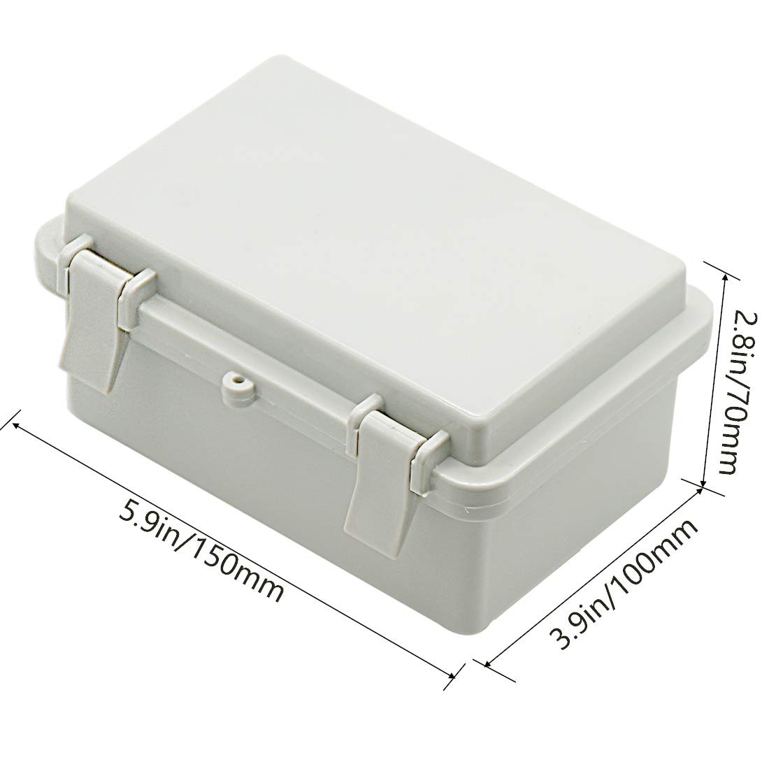 Zulkit IP65 Waterproof ABS Plastic Electrical Box – 5.9″ x 3.9″ x 2.8″, Grey
