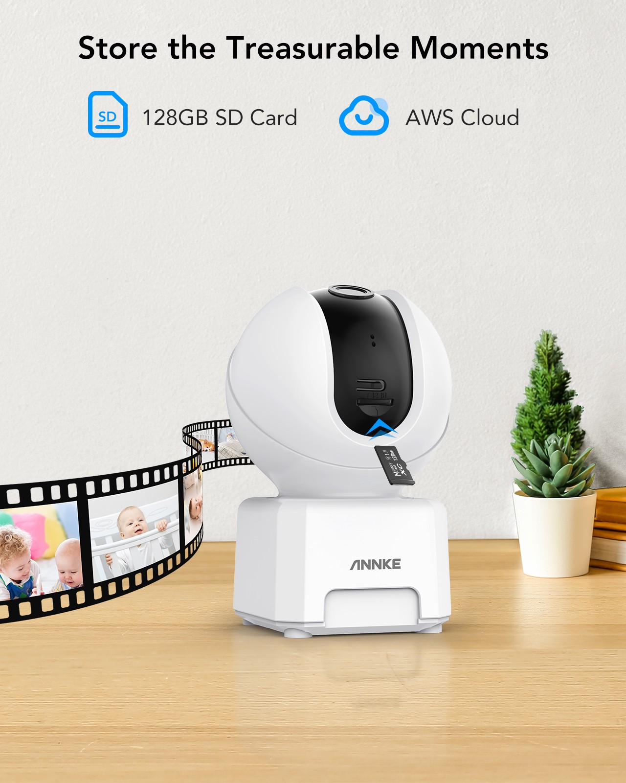 ANNKE Wireless 4MP 2.4/5GHz WiFi Pan Tilt Security Camera Two Way Audio