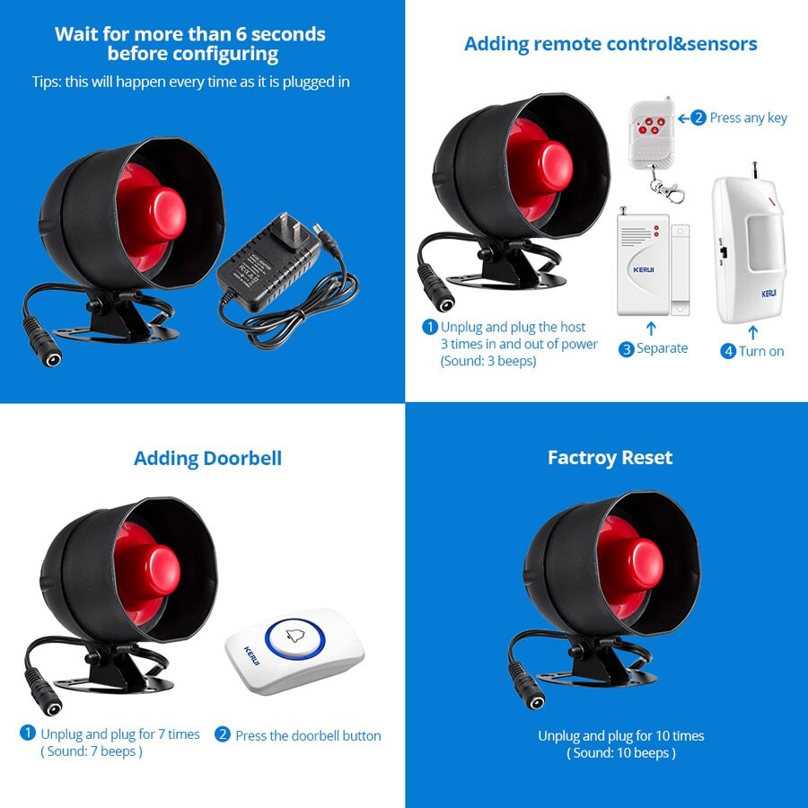 KERUI Smart WIFI Wireless Security Alarm System Siren 433Mhz Burglar Motion Door