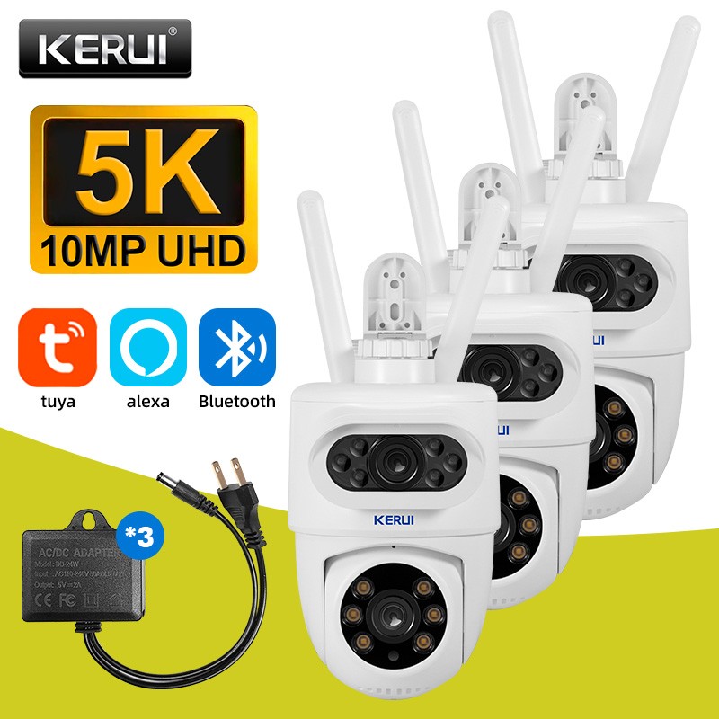 10MP HD Dual Lens Security Camera TUYA APP WiFi IP PTZ Home Outdoor CCTV IR Cam