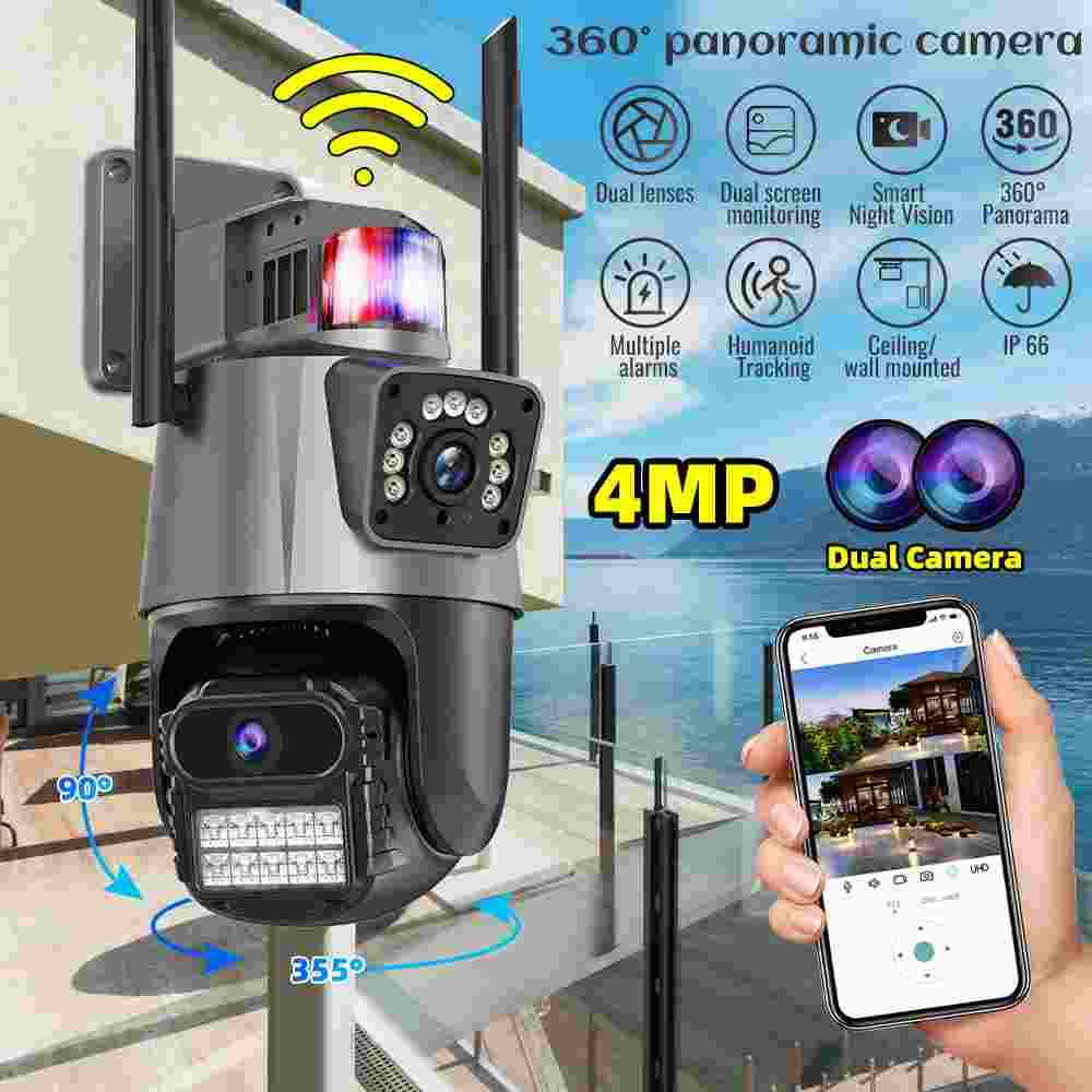 Sistema Juego De 4 Camaras 1080P HD Seguridad Para Casa Con Sensor De Movimiento
