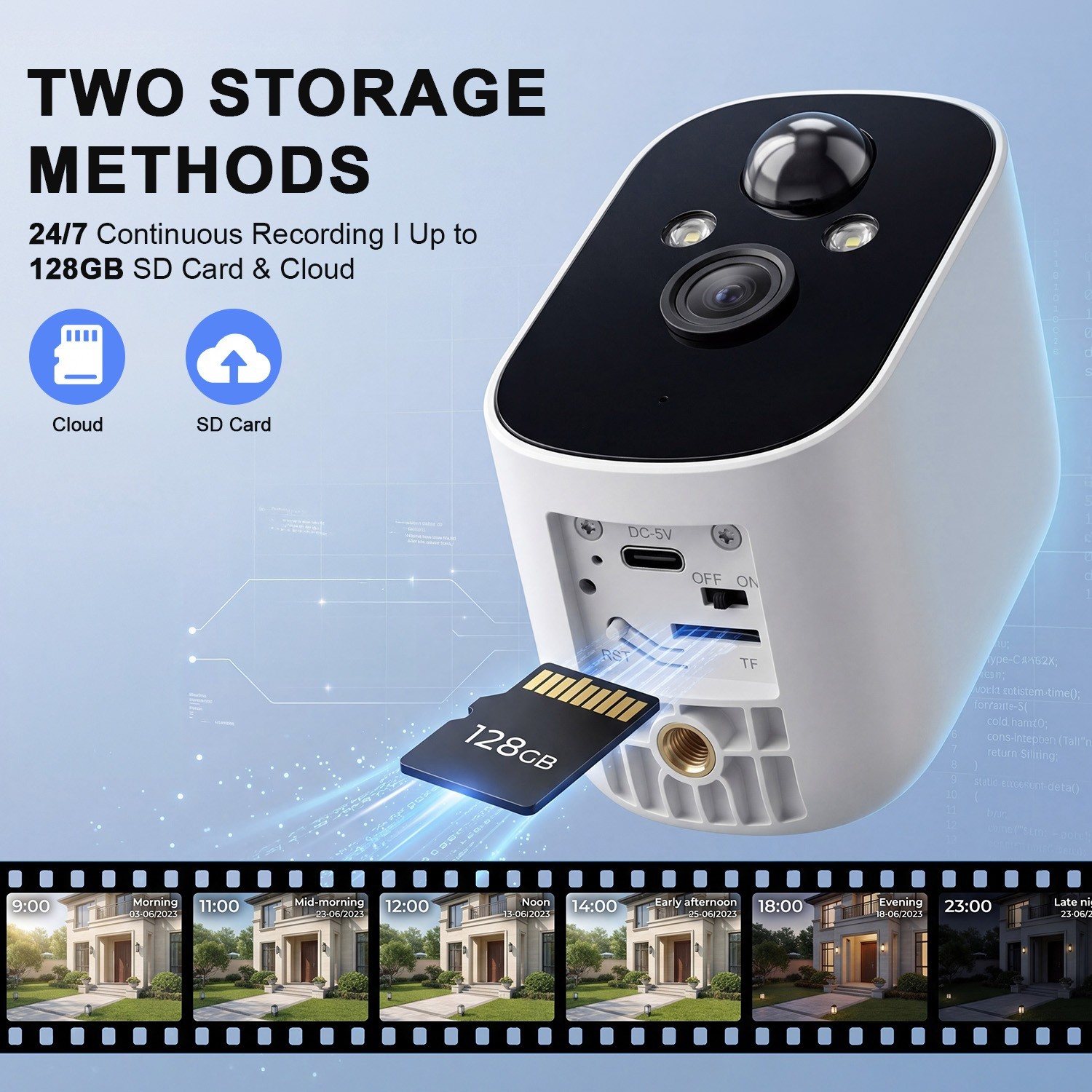 3PCS WiFi Security Camera System Outdoor Wireless Battery Solar Power Camera