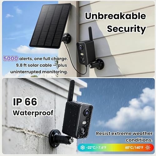 No WiFi Security Camera Wireless Outdoor, 4G LTE Cellular Solar Camera Battery