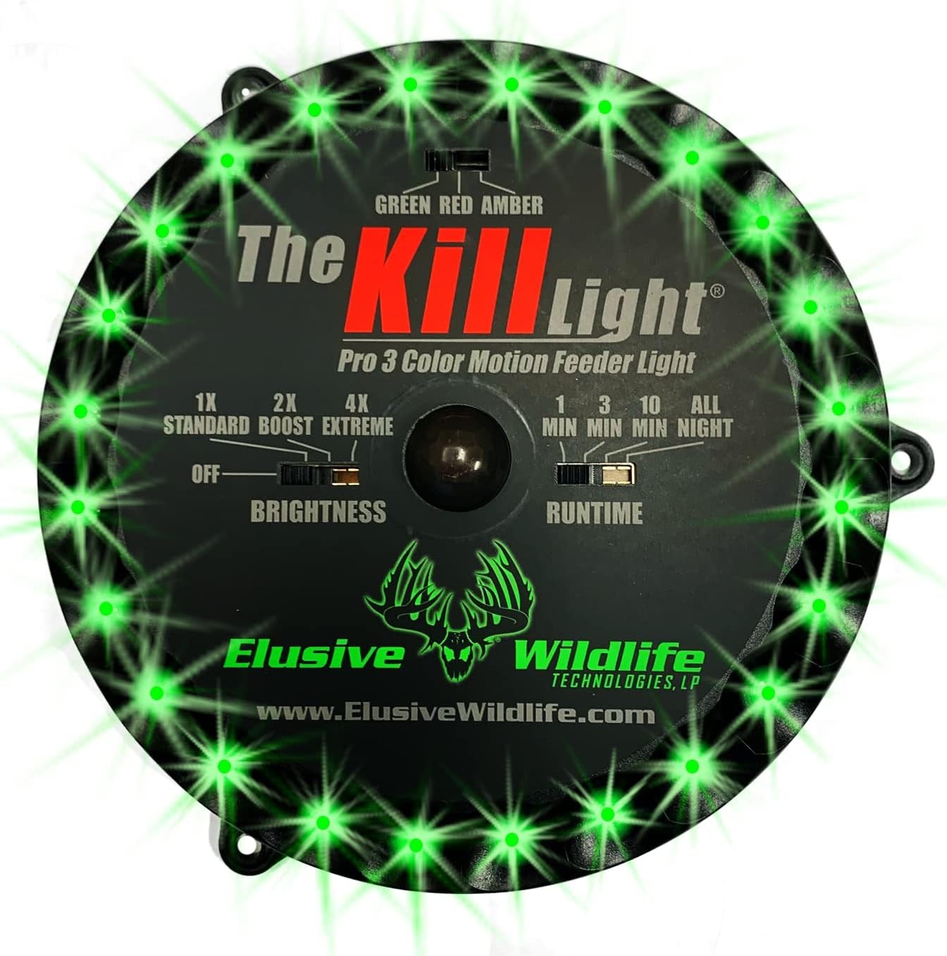 Elusive Wildlife Kill Light 3 Color Feeder – Best Hunting Green, Red