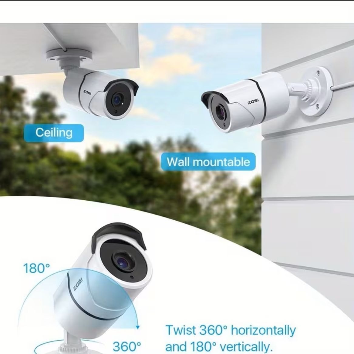 ZOSI 16CH 1080P Security Camera System DVR w/ 2TB HDD Outdoor CCTV Kit NEW