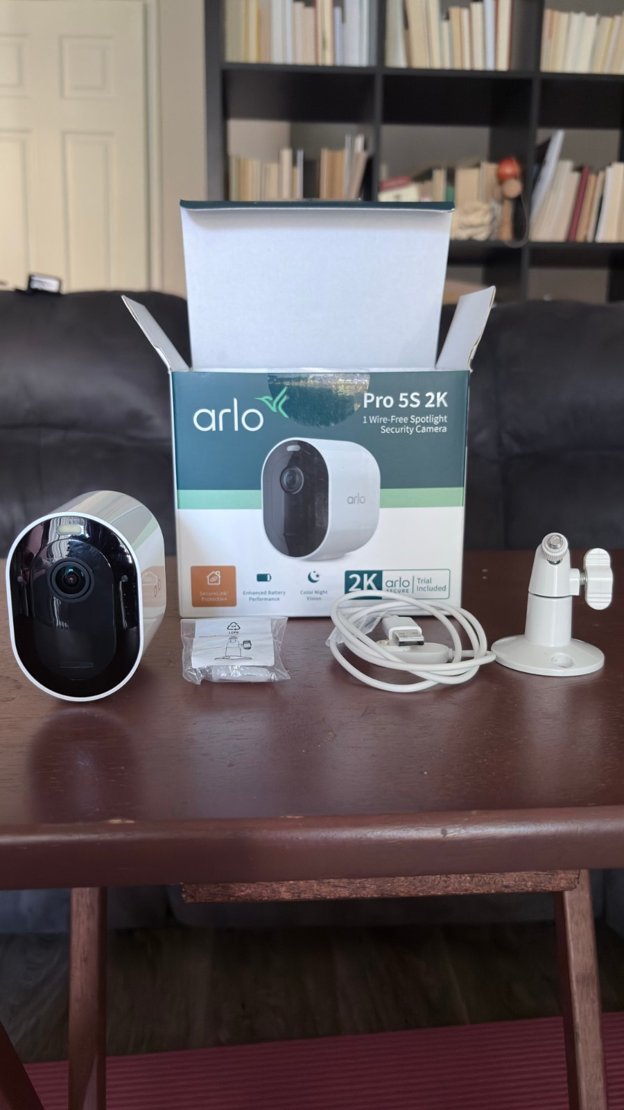 Arlo Pro 5S 2K Indoor/Outdoor Wire Free Spotlight Security Camera – White