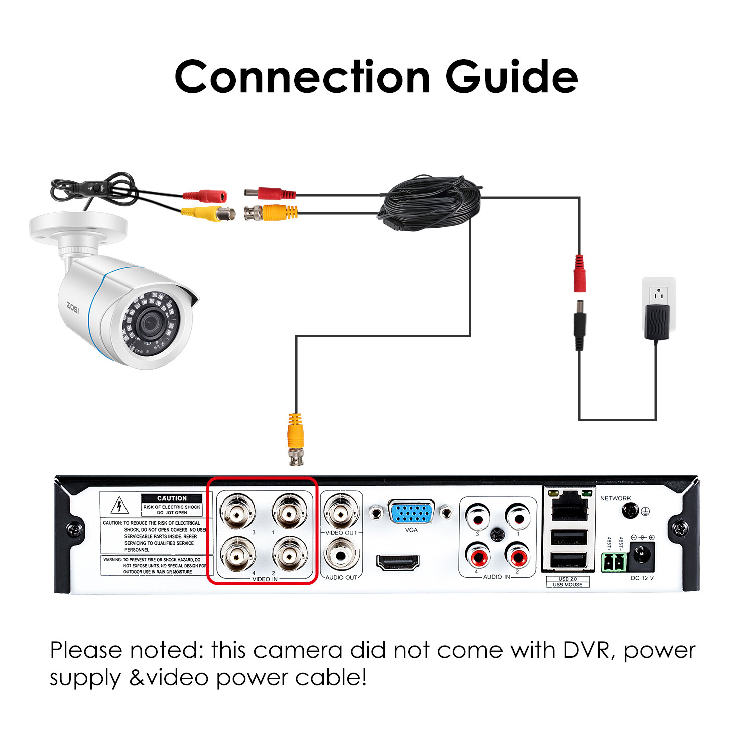 ZOSI HD 1080P 4In1 Night Vision Home Outdoor CCTV Security Surveillance Camera