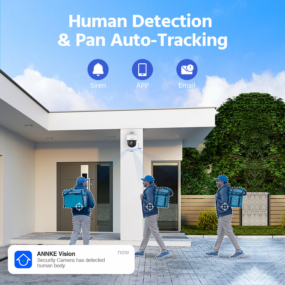 ANNKE 3K PoE Security IP Camera 5MP PT Color Night Vision Two Way Audio H.265+