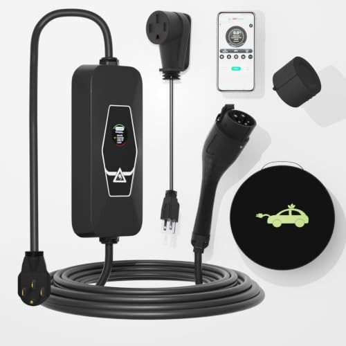 Level 2 EV Charger (WiFi, App, Plug and Play), 32 Amp, 240V Portable Electric