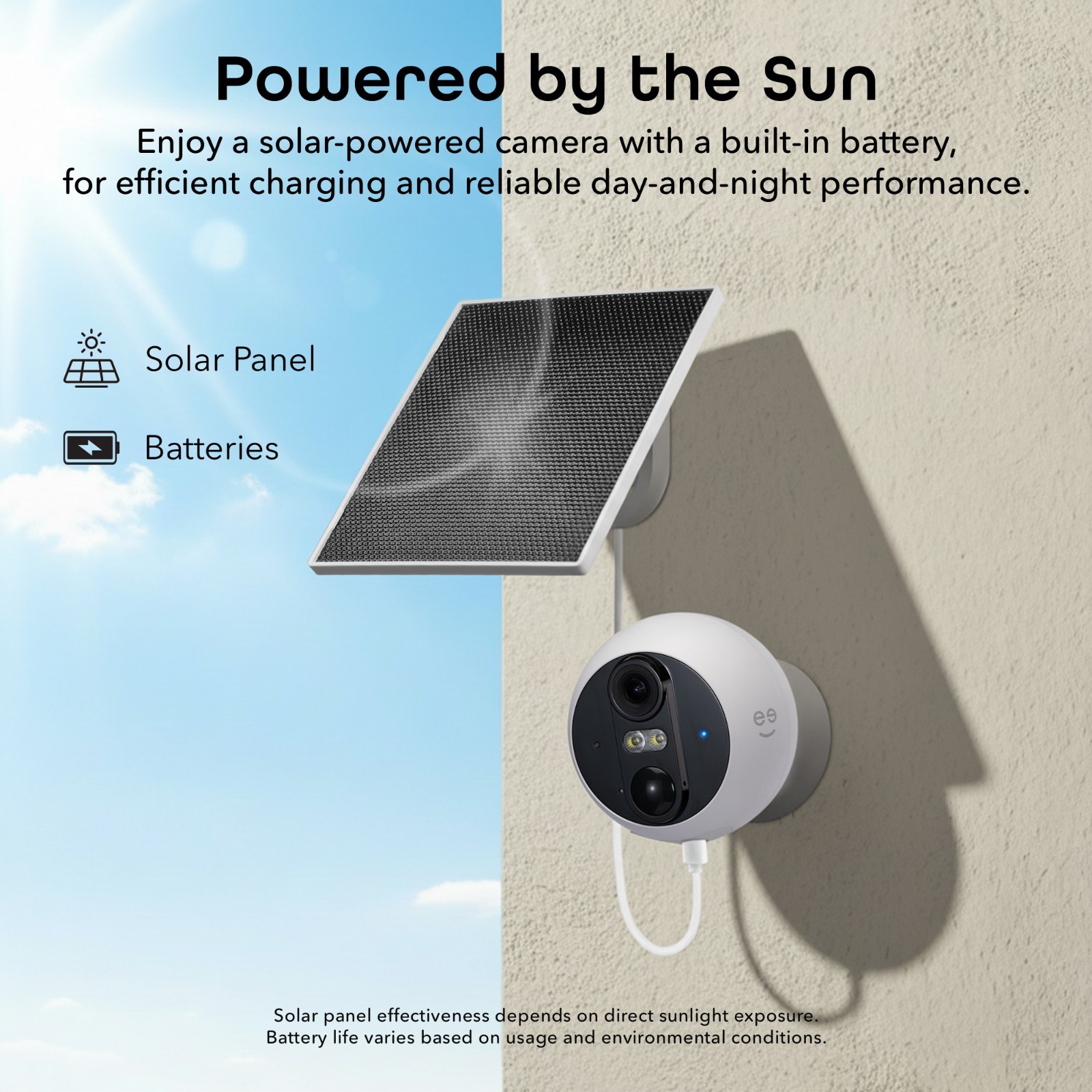 Geeni Perch 3MP 2K Solar Security Camera Wireless Outdoor Night Vision IP65