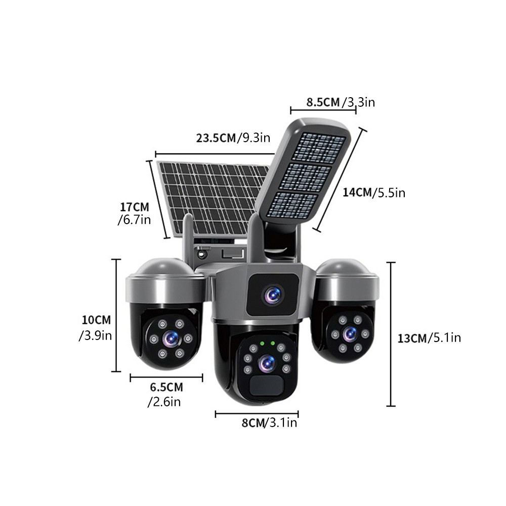 Solar Battery Powered Wireless WiFi Home Security Camera System Outdoor Pan/Tilt