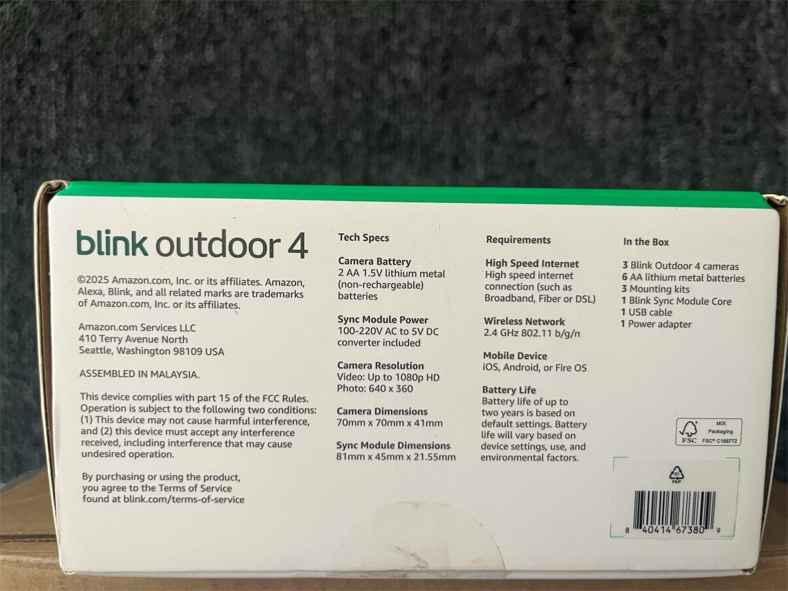 Blink Outdoor 4 Battery Powered 3-Camera Security System