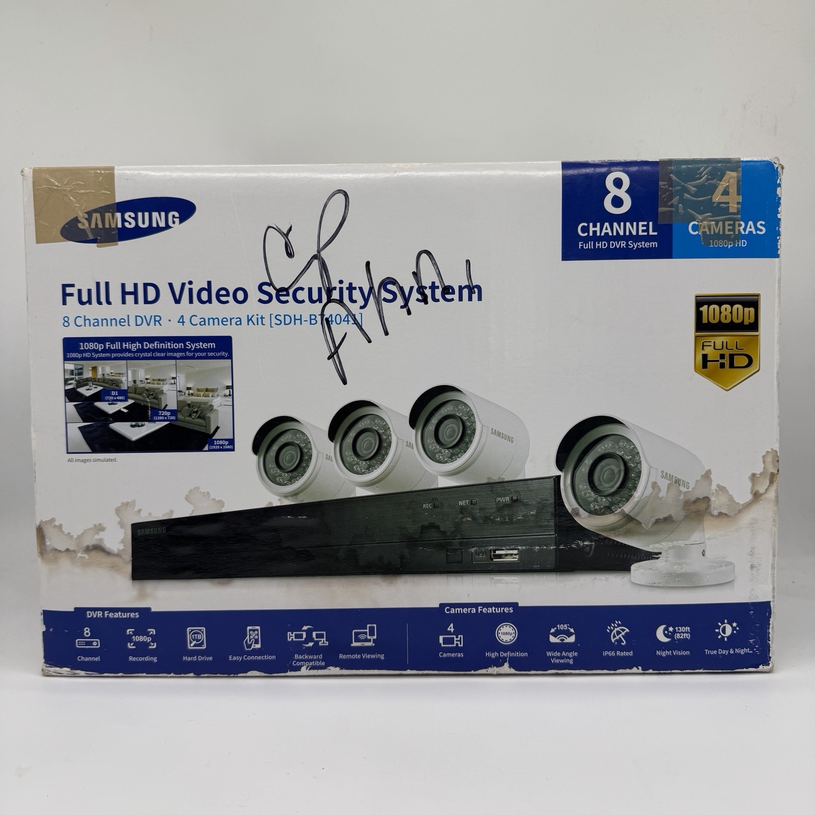 Full HD Video Security System 8 Channel DVR • 4 Camera Kit [SDH-B74041]